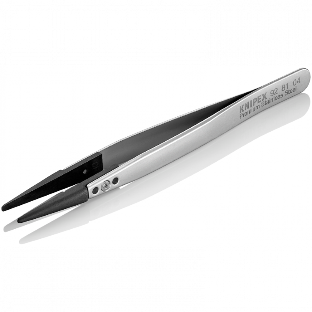 Пинцет Knipex ESD со сменными наконечниками (закругленный), 130мм (92 81 04)