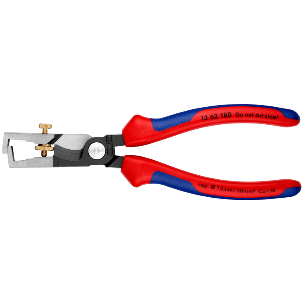 Клещи Knipex с накатанной головкой и контргайкой для удаления изоляции, с резаком StriX (13 62 180)