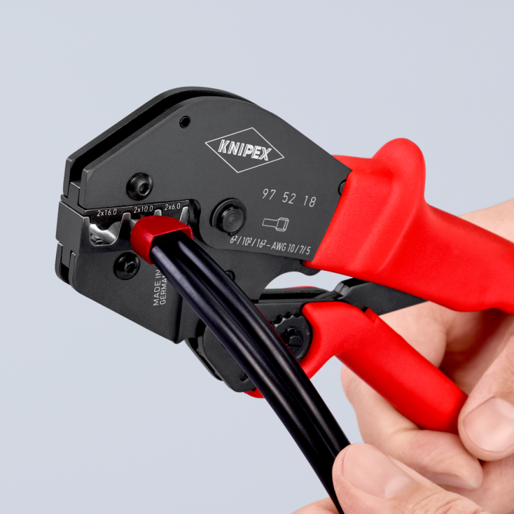 Пресс-клещи Knipex для опрессвки кабельных наконечников (0,25-6,0 мм²), L-250 мм (97 52 18)