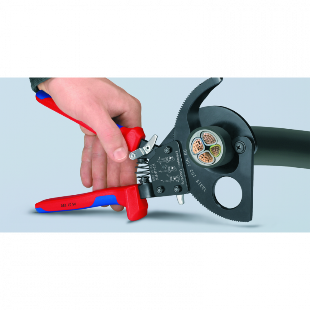 Ножницы для резки кабелей Knipex (с рычажным механизмом) Ø 52 мм / 380 мм² (95 31 280)