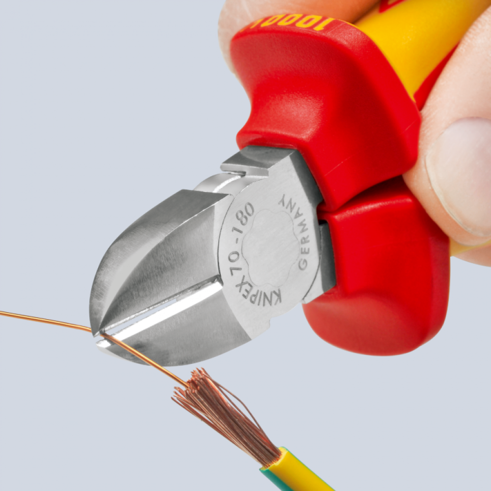 Кусачки боковые Knipex диэлектрические 180 мм особой мощности (70 06 180T)