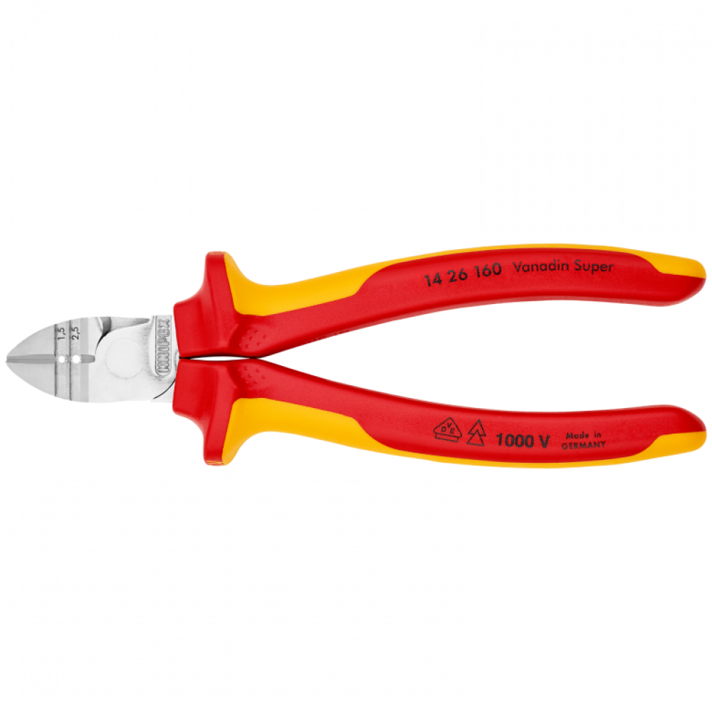 Кусачки боковые Knipex VDE для удаления изоляции, 160 мм (14 26 160)