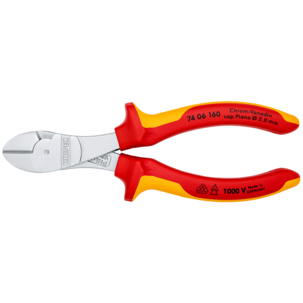 Кусачки бокові Knipex VDE особливої потужності, 160 мм (74 06 160)